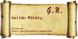 Gellén Mihály névjegykártya